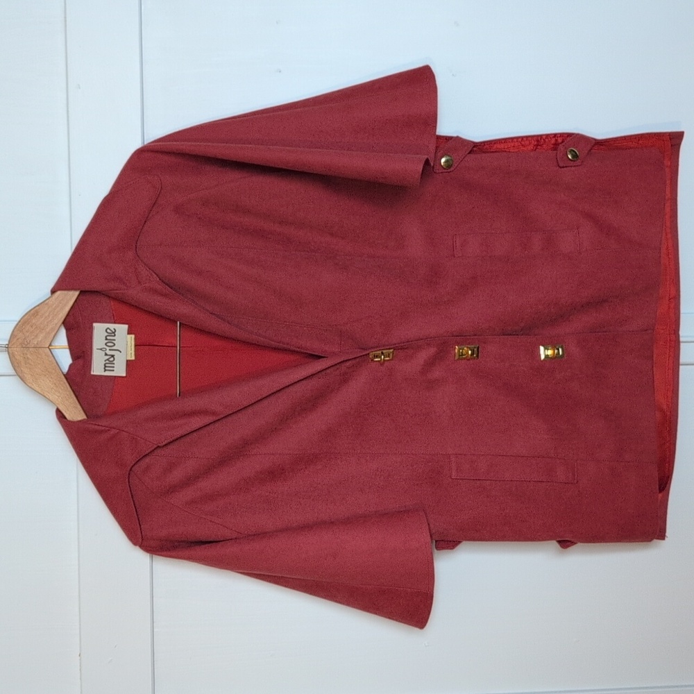 Marjone Vintage Red Cape Women's Lightweight Jacket Size Small